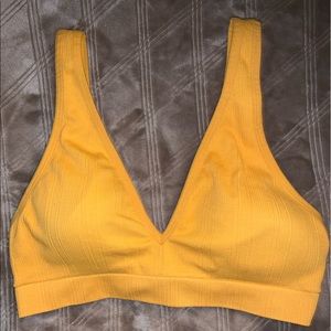 Pink lightweight yellow sports bra